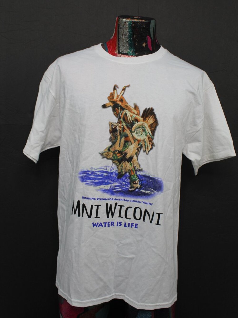 MNI WICONI Water Is Life Standing Rock American Indian T Shirt Size L